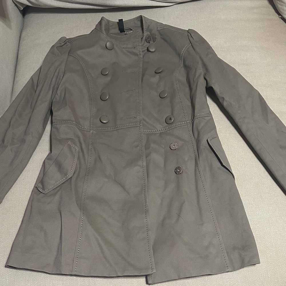 H&M Double-Breasted Gray Trench Coat